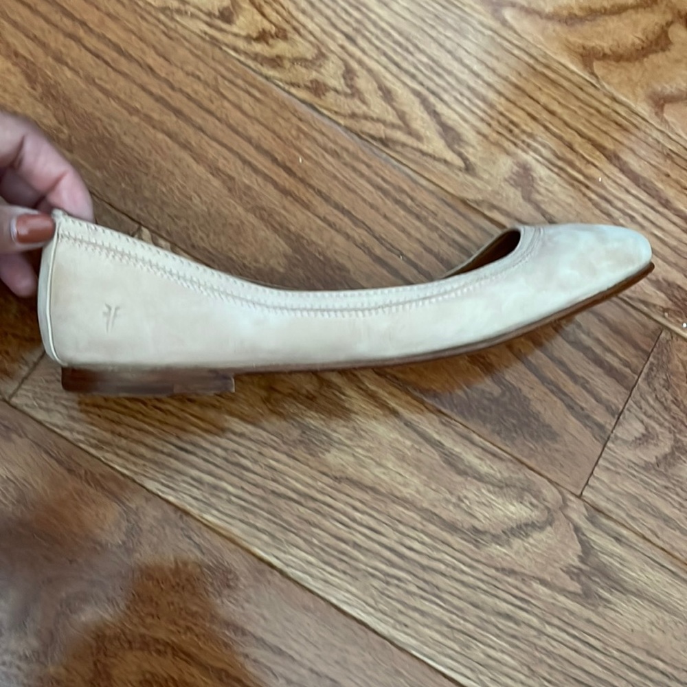 Frye Cream Leather Flats